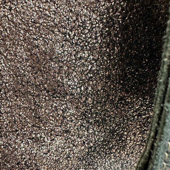 B. Makowsky Metallic Bronze Leather Large Hobo Shoulder Bag with Studded Handle - Picture 13 of 16